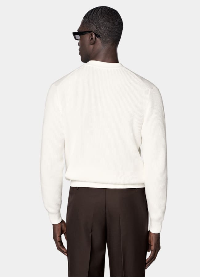 SUITSUPPLY Pure Cotton Off-White V-Neck