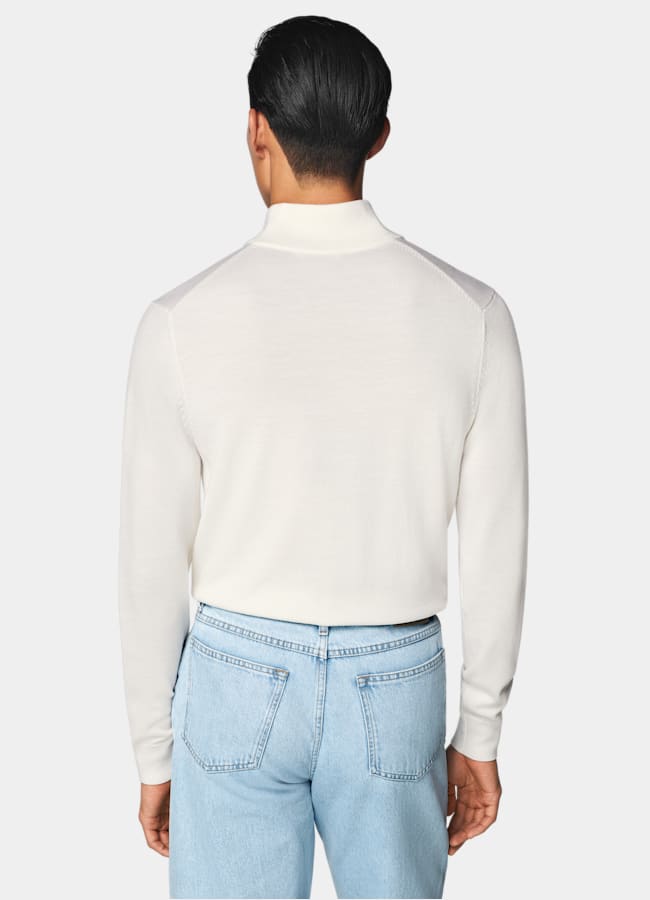 SUITSUPPLY Pura lana Color panna mezza zip