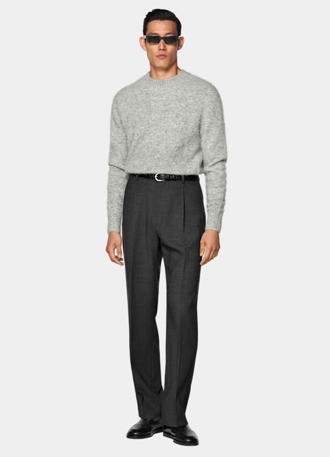 SUITSUPPLY Alpaca Blend Light Grey Crewneck