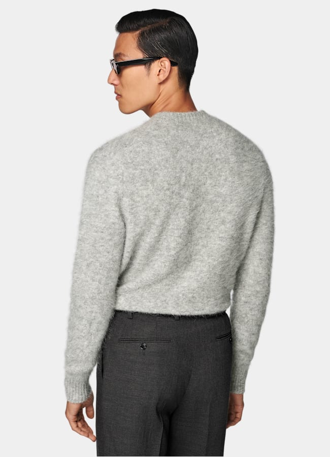 SUITSUPPLY Alpaca Blend Light Grey Crewneck