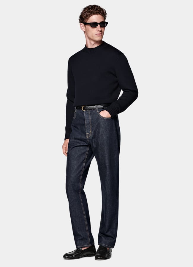 SUITSUPPLY Pure Wool Navy Crewneck