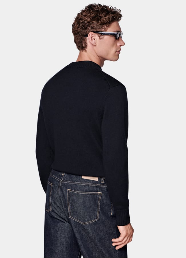 SUITSUPPLY Pure Wool Navy Crewneck