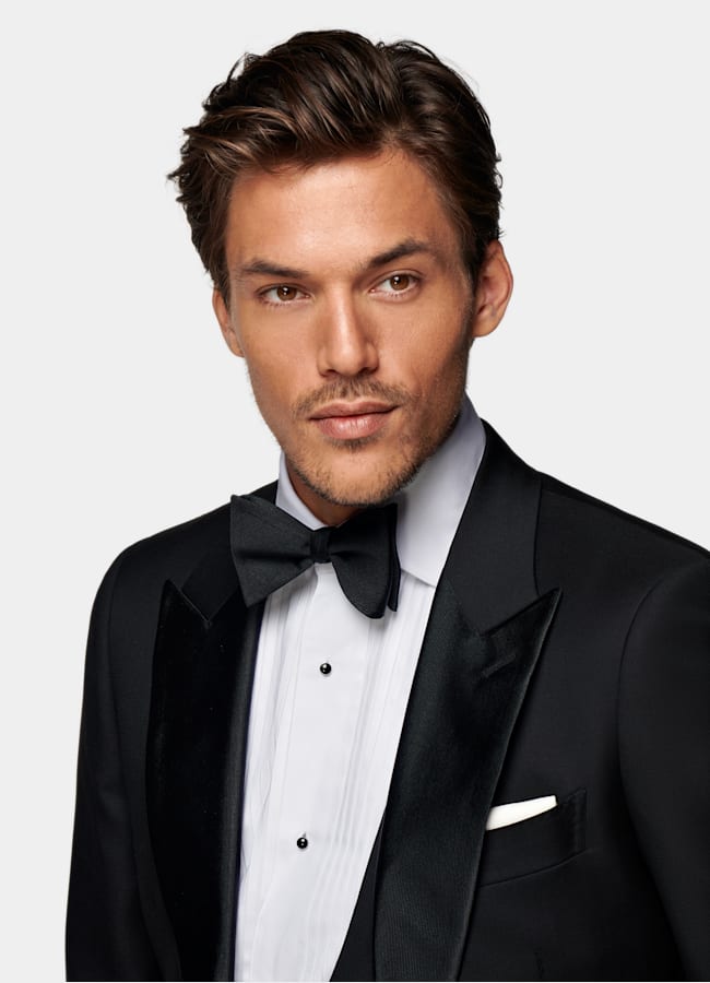 SUITSUPPLY Pure S110's Wool by Vitale Barberis Canonico, Italy Black Lazio Tuxedo