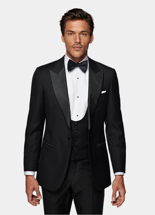 SUITSUPPLY Pure S110's Wool by Vitale Barberis Canonico, Italy Black Lazio Tuxedo