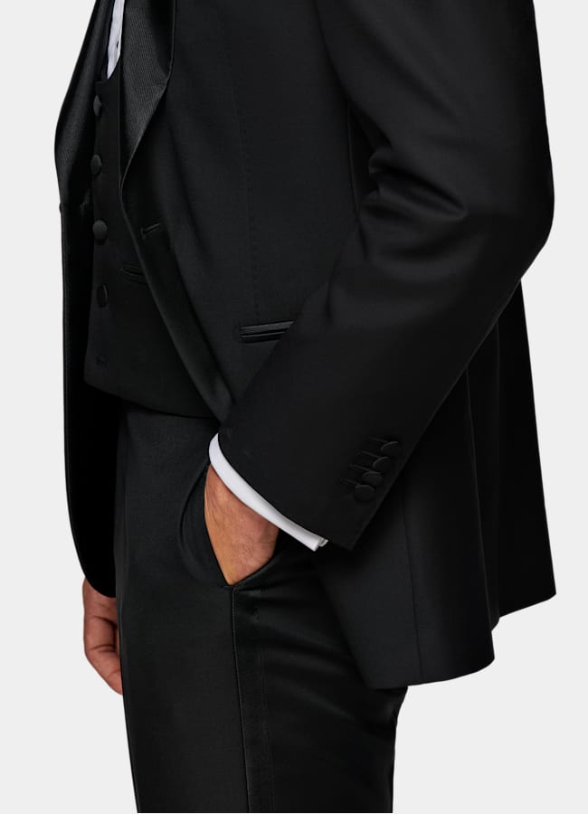 SUITSUPPLY Pure S110's Wool by Vitale Barberis Canonico, Italy Black Lazio Tuxedo