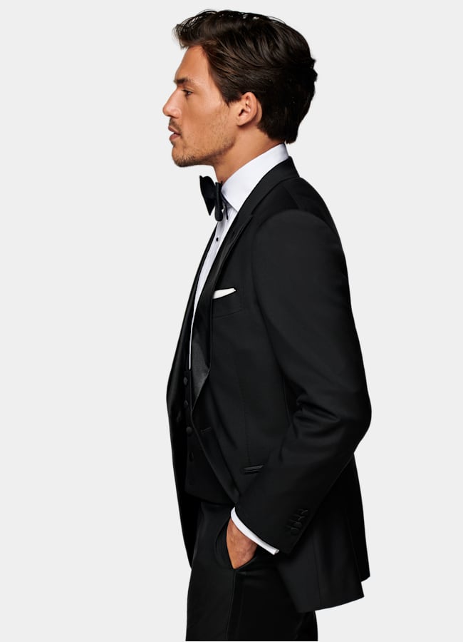 SUITSUPPLY Pure S110's Wool by Vitale Barberis Canonico, Italy Black Lazio Tuxedo