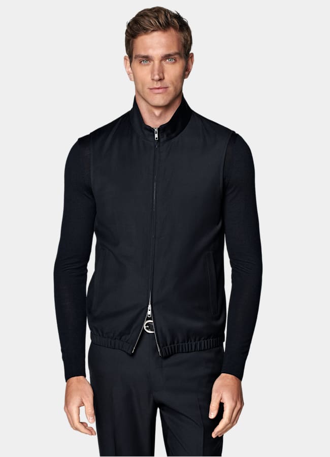 SUITSUPPLY All Season Pure S110's Wool by Vitale Barberis Canonico, Italy Navy Tailored Fit Havana Suit