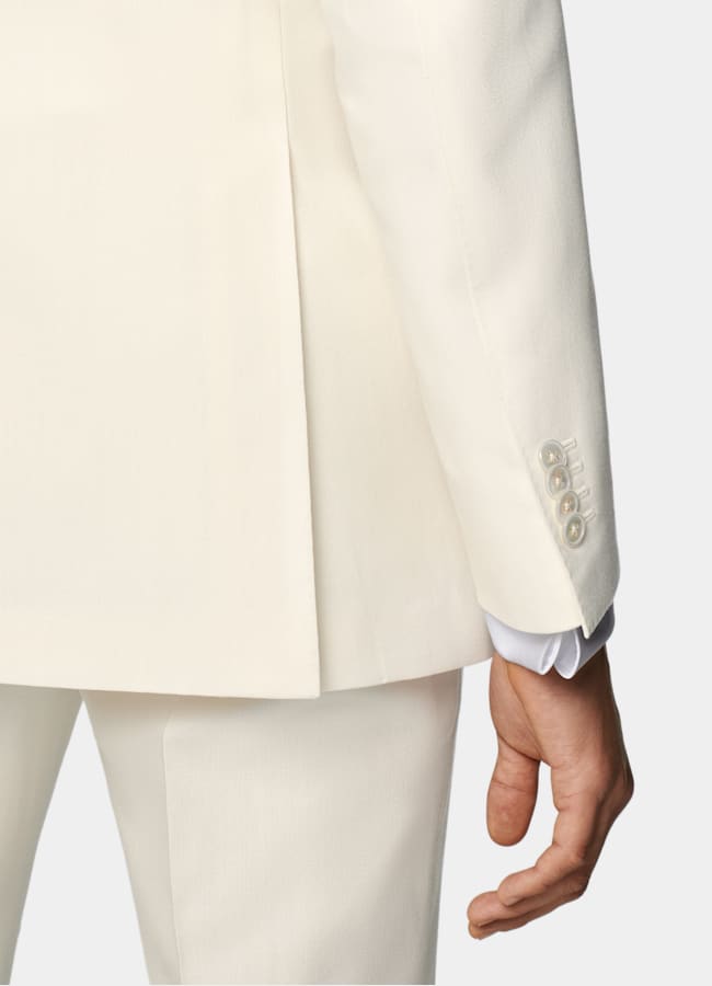 SUITSUPPLY All Season Lana de 4 cabos sin arrugas de Rogna, Italia Esmoquin Havana color crudo corte Tailored