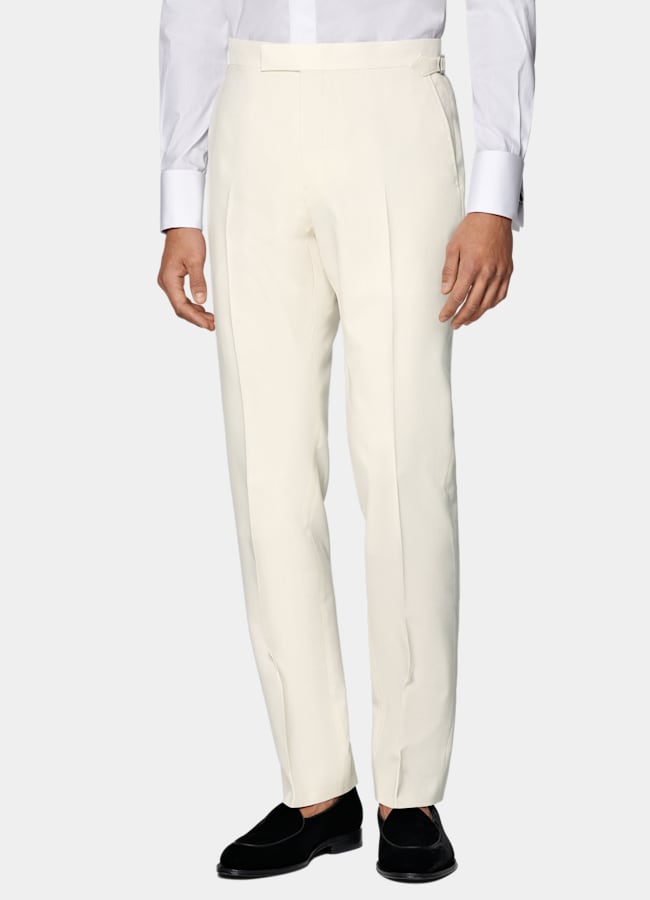 SUITSUPPLY All Season Lana de 4 cabos sin arrugas de Rogna, Italia Esmoquin Havana color crudo corte Tailored