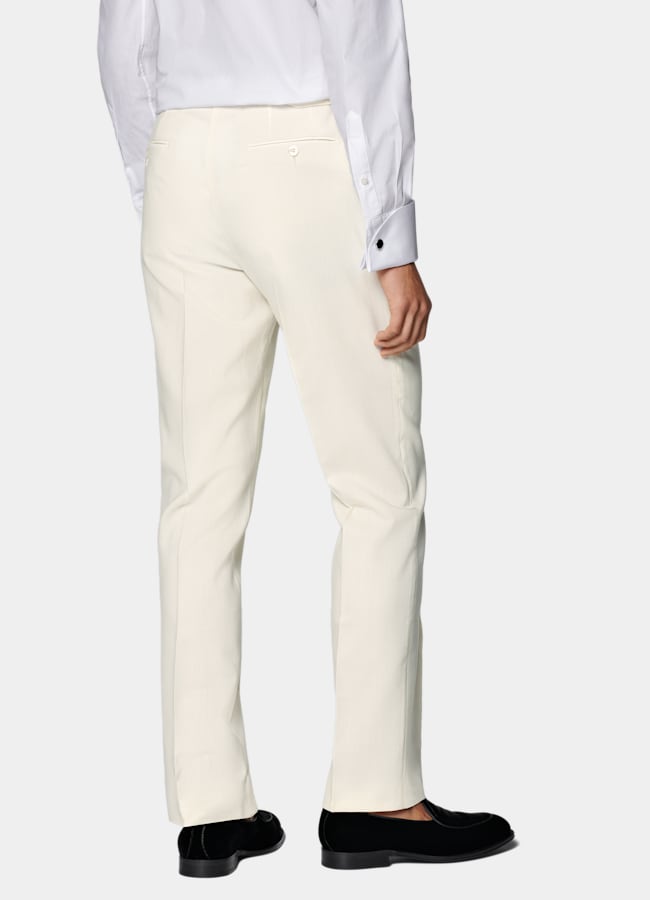 SUITSUPPLY All Season Lana de 4 cabos sin arrugas de Rogna, Italia Esmoquin Havana color crudo corte Tailored