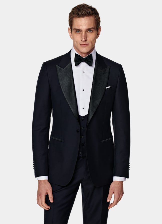 SUITSUPPLY All season Pura lana S110's - Vitale Barberis Canonico, Italia  Smoking Lazio tre pezzi blu navy tailored fit