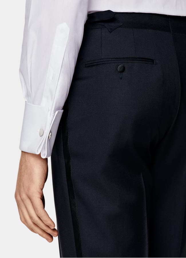 SUITSUPPLY All season Pura lana S110's - Vitale Barberis Canonico, Italia  Smoking Lazio tre pezzi blu navy tailored fit