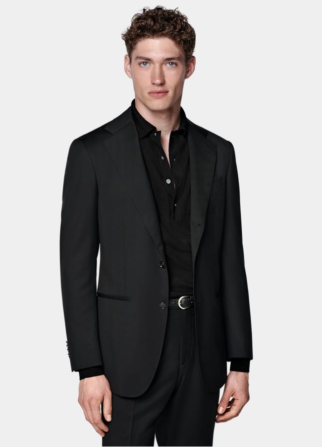 SUITSUPPLY All season Pure laine par Reda, Italie Costume Perennial Havana coupe Tailored noir