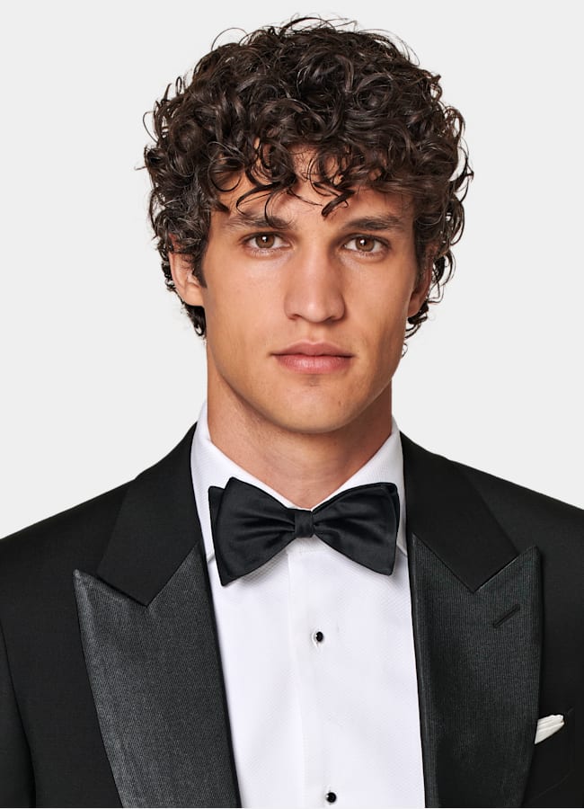 SUITSUPPLY All season Pure laine S110 par Vitale Barberis Canonico, Italie Smoking Lazio trois pièces coupe Tailored noir