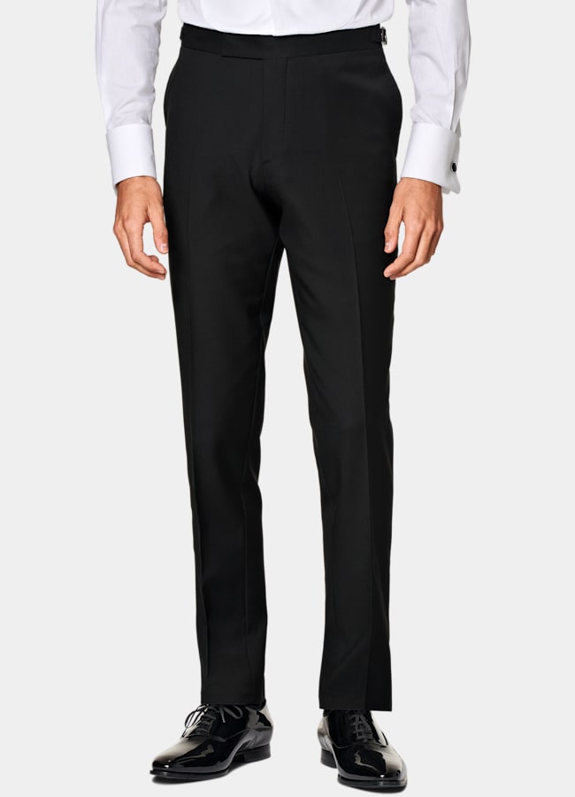SUITSUPPLY All season Pure laine S110 par Vitale Barberis Canonico, Italie Smoking Lazio trois pièces coupe Tailored noir