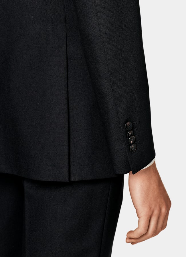 SUITSUPPLY Wrinkle-Free 4-Ply Wool by Rogna, Italy Black Havana Suit