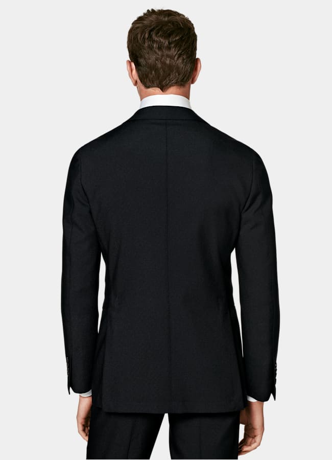 SUITSUPPLY Wrinkle-Free 4-Ply Wool by Rogna, Italy Black Havana Suit