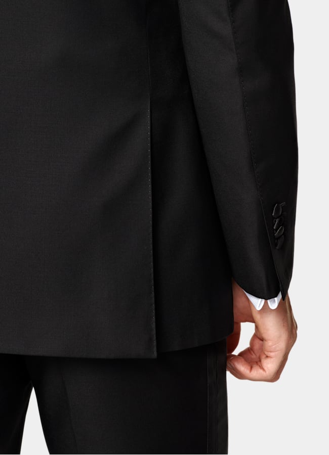 SUITSUPPLY All Season Pure S110's Wool by Vitale Barberis Canonico, Italy Black Tailored Fit Havana Tuxedo