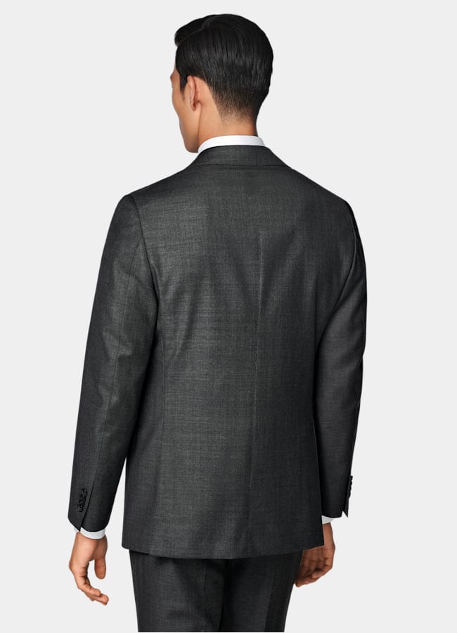SUITSUPPLY All Season Pura lana S110s de Vitale Barberis Canonico, Italia Traje Havana gris oscuro corte Tailored