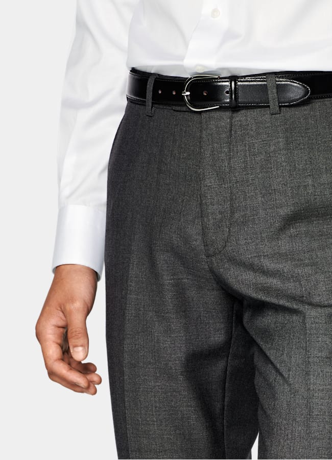 SUITSUPPLY All Season Pura lana S110s de Vitale Barberis Canonico, Italia Traje Havana gris oscuro corte Tailored