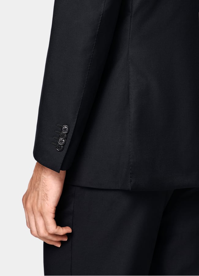 SUITSUPPLY All Season Pure S110's Wool by Vitale Barberis Canonico, Italy Navy Three-Piece Tailored Fit Havana Suit