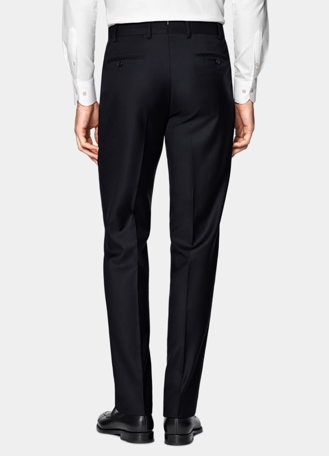 SUITSUPPLY All Season Pure S110's Wool by Vitale Barberis Canonico, Italy Navy Three-Piece Tailored Fit Havana Suit