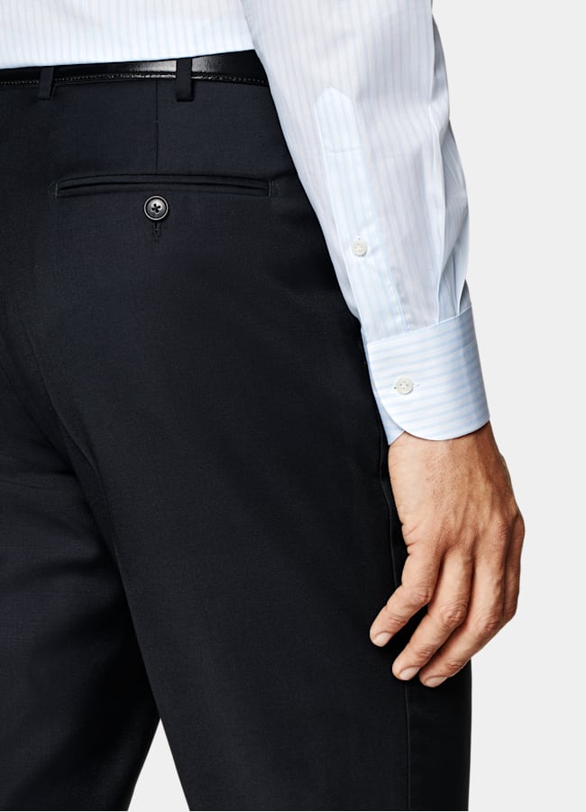 SUITSUPPLY All season Reine Schurwolle S110's von Vitale Barberis Canonico, Italien Havana Anzug navy Tailored Fit