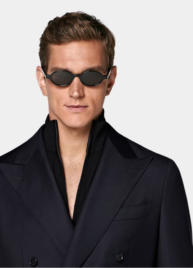 SUITSUPPLY All season Reine Schurwolle S110's von Vitale Barberis Canonico, Italien Havana Anzug navy Tailored Fit