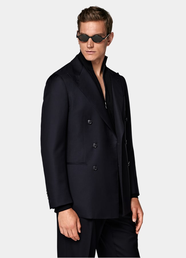 SUITSUPPLY All season Reine Schurwolle S110's von Vitale Barberis Canonico, Italien Havana Anzug navy Tailored Fit