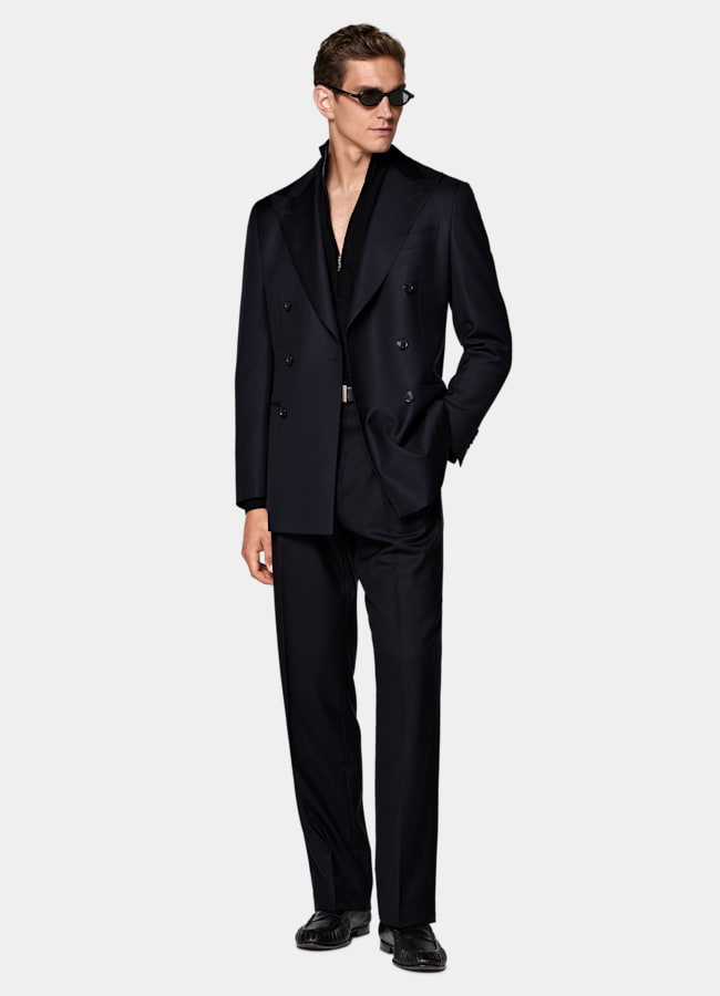 SUITSUPPLY All season Reine Schurwolle S110's von Vitale Barberis Canonico, Italien Havana Anzug navy Tailored Fit