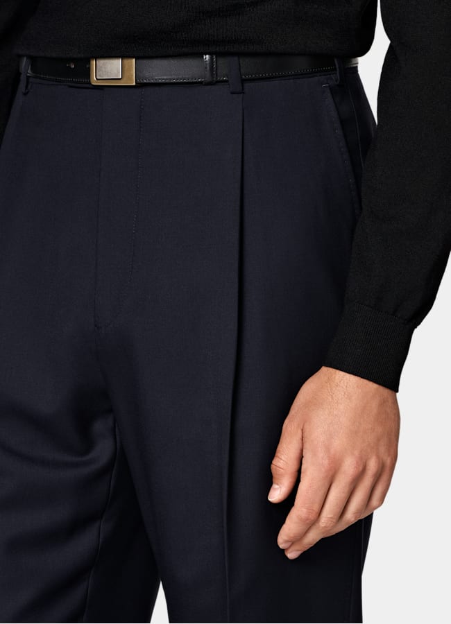 SUITSUPPLY All season Reine Schurwolle S110's von Vitale Barberis Canonico, Italien Havana Anzug navy Tailored Fit