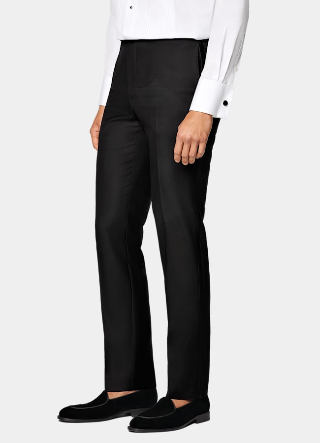 SUITSUPPLY All Season Pure S110's Wool by Vitale Barberis Canonico, Italy Black Tailored Fit Havana Tuxedo