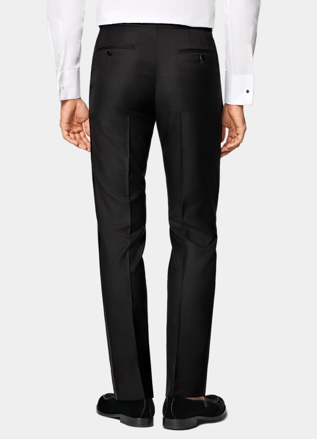 SUITSUPPLY All Season Pure S110's Wool by Vitale Barberis Canonico, Italy Black Tailored Fit Havana Tuxedo