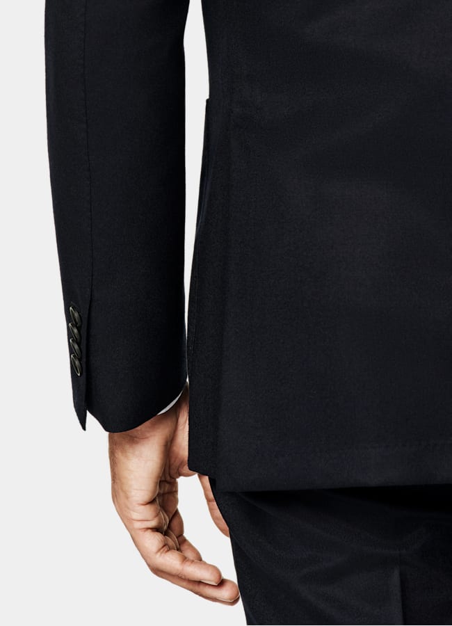 SUITSUPPLY Winter Pure S120's Flannel Wool by Vitale Barberis Canonico, Italy Navy Tailored Fit Havana Suit