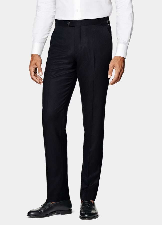 SUITSUPPLY Winter Pure S120's Flannel Wool by Vitale Barberis Canonico, Italy Navy Tailored Fit Havana Suit