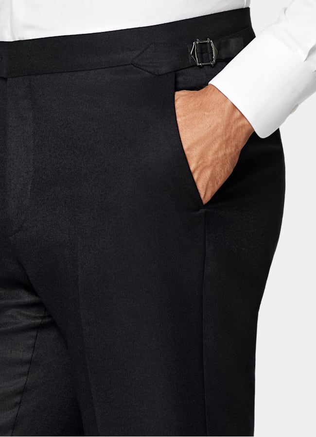 SUITSUPPLY Winter Pure S120's Flannel Wool by Vitale Barberis Canonico, Italy Navy Tailored Fit Havana Suit