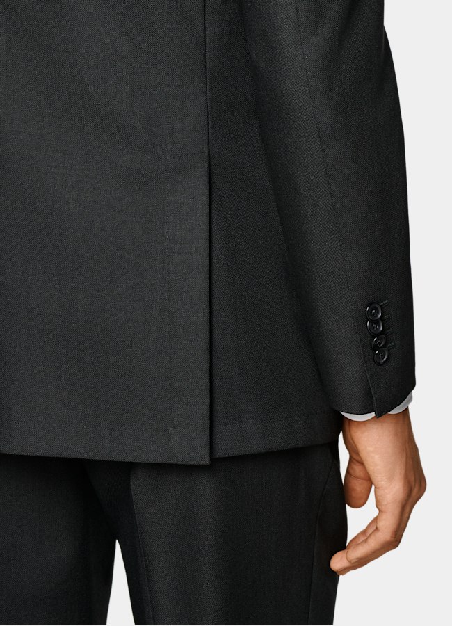 SUITSUPPLY All Season Wrinkle-Free 4-Ply Wool by Rogna, Italy Dark Green Tailored Fit Havana Suit