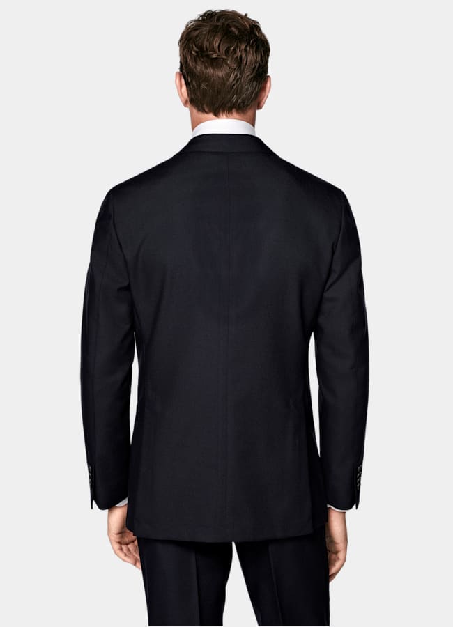 SUITSUPPLY All season Knitterfreie 4fach-Schurwolle von Rogna, Italien Havana Anzug navy Tailored Fit