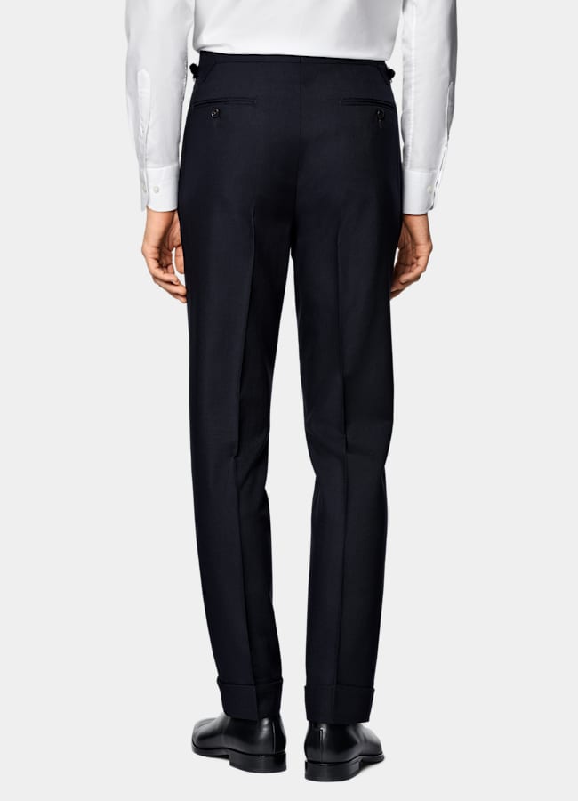 SUITSUPPLY All Season Wrinkle-Free 4-Ply Wool by Rogna, Italy Navy Tailored Fit Havana Suit