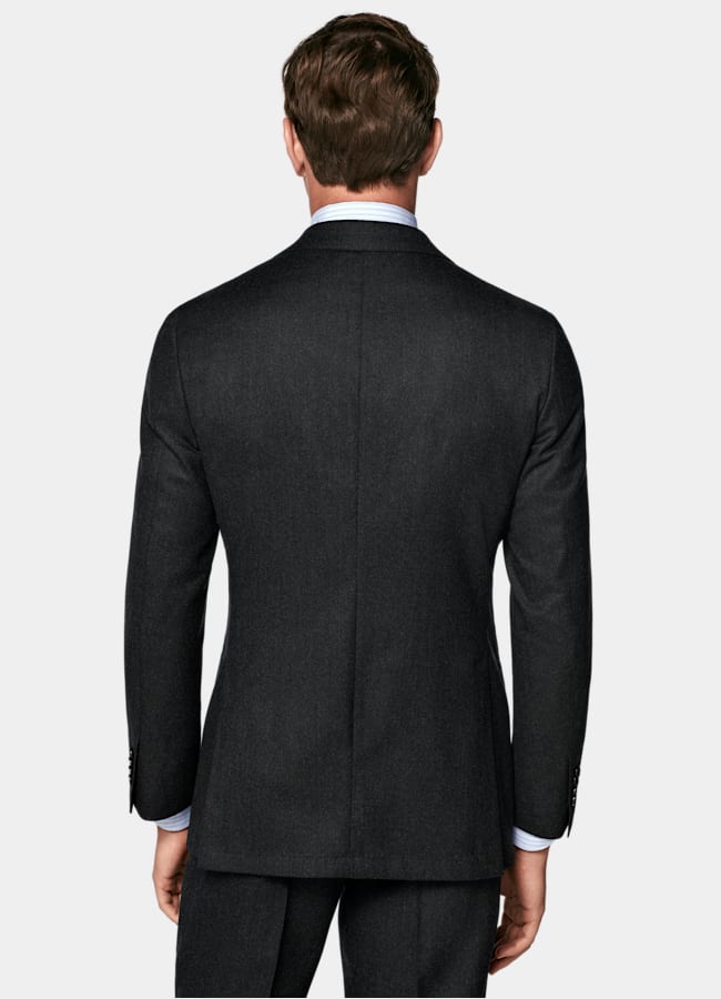 SUITSUPPLY Invierno Franela de pura lana S120s de Vitale Barberis Canonico, Italia Traje Havana gris oscuro corte Tailored