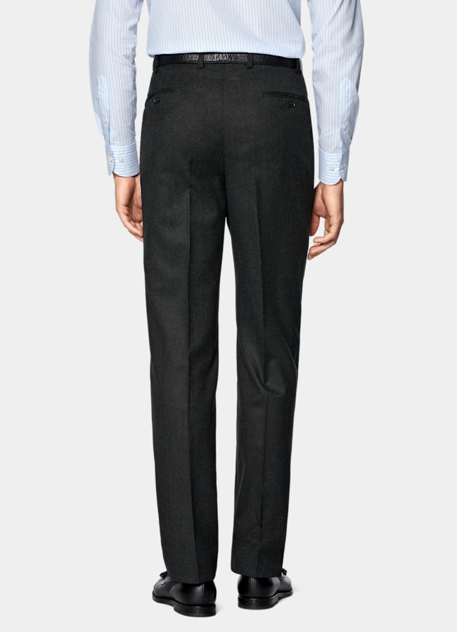 SUITSUPPLY Invierno Franela de pura lana S120s de Vitale Barberis Canonico, Italia Traje Havana gris oscuro corte Tailored