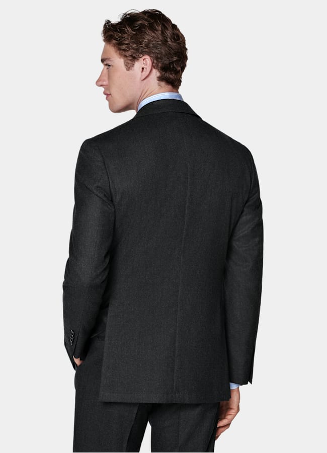 SUITSUPPLY Winter Pure S120's Flannel Wool by Vitale Barberis Canonico, Italy Dark Grey Tailored Fit Havana Suit