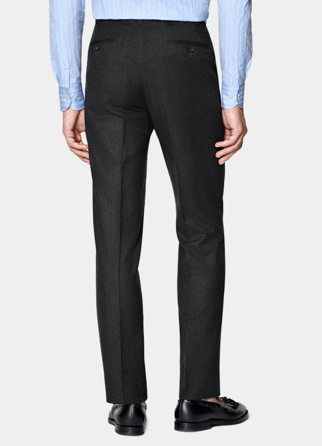 SUITSUPPLY Winter Pure S120's Flannel Wool by Vitale Barberis Canonico, Italy Dark Grey Tailored Fit Havana Suit