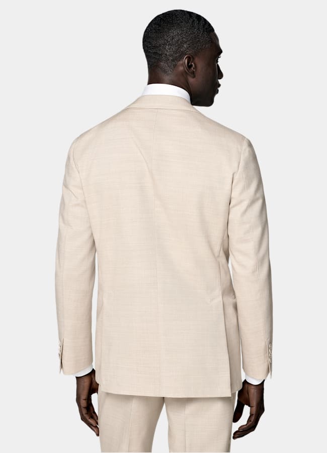 SUITSUPPLY All Season Wrinkle-Free 4-Ply Wool by Rogna, Italy Sand Tailored Fit Havana Suit