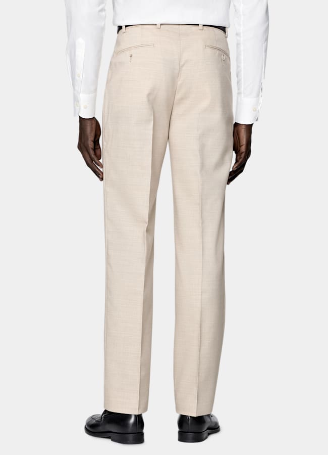 SUITSUPPLY All Season Wrinkle-Free 4-Ply Wool by Rogna, Italy Sand Tailored Fit Havana Suit