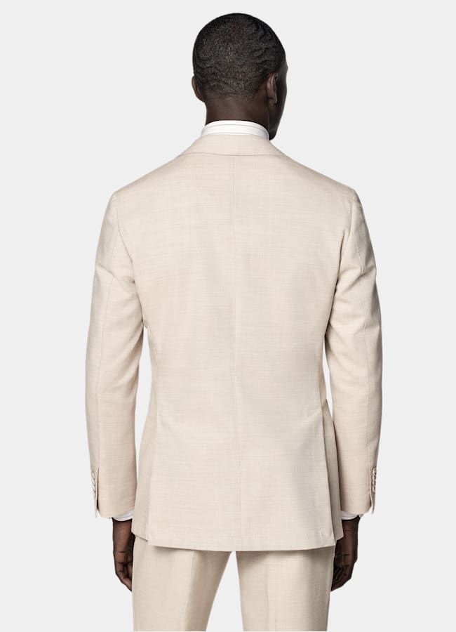 SUITSUPPLY All Season Wrinkle-Free 4-Ply Wool by Rogna, Italy Sand Tailored Fit Havana Suit