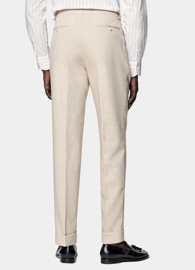 SUITSUPPLY All Season Wrinkle-Free 4-Ply Wool by Rogna, Italy Sand Tailored Fit Havana Suit