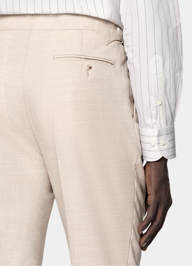 SUITSUPPLY All Season Wrinkle-Free 4-Ply Wool by Rogna, Italy Sand Tailored Fit Havana Suit