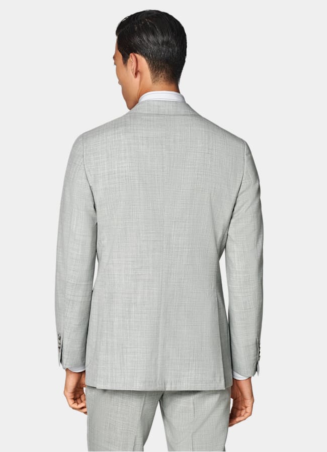 SUITSUPPLY All Season Pure S120's Tropical Wool by Vitale Barberis Canonico, Italy Light Grey Perennial Tailored Fit Havana Suit