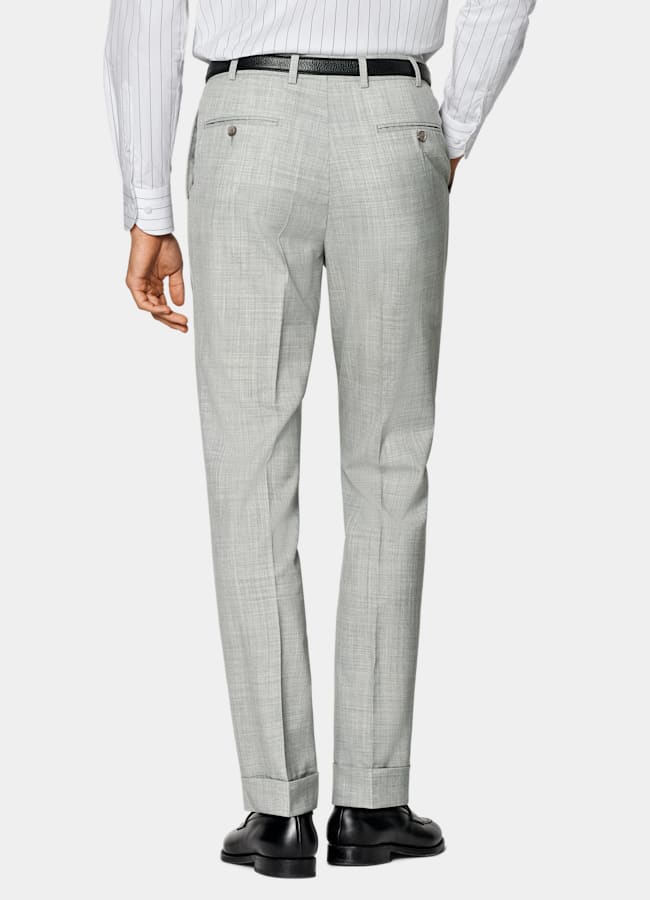 SUITSUPPLY All Season Pure S120's Tropical Wool by Vitale Barberis Canonico, Italy Light Grey Perennial Tailored Fit Havana Suit
